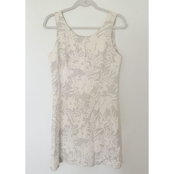 Pineapple Moon Silk Dress Tropical Floral Sleeveless Lightweight Resortwear Sz S - Picture 2 of 7